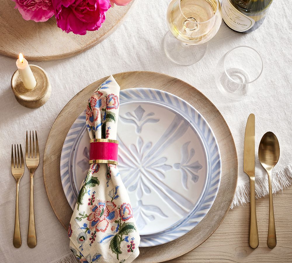 Chambray Tile Outdoor Melamine Salad Plates - Set of 4