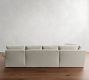 Pearce Roll Arm Slipcovered L-Shaped Wedge Chaise Sectional (147&quot;)