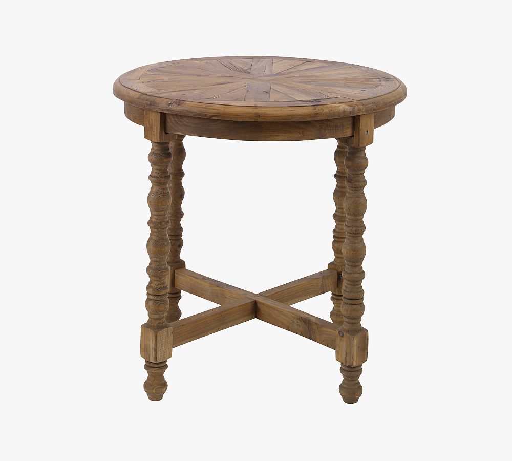 Tresle Round Reclaimed Wood End Table (26&quot;)