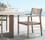 Indio Coastal Mahogany &amp; Rope Stackable Outdoor Dining Side &amp; Armchair