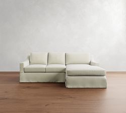 York Slope Arm Slipcovered Chaise Sectional (84&quot;&ndash;114&quot;)