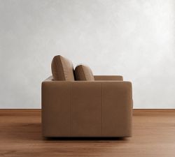 Westwood Fin Arm Deep Seat Leather Swivel Chair