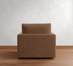 Westwood Fin Arm Deep Seat Leather Swivel Chair