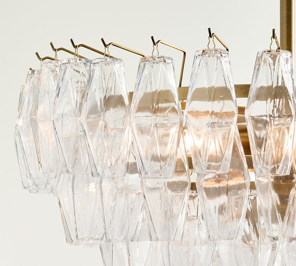Florence Crystal Round Chandelier 29"-38" | Elegant Lighting