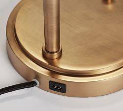 Open Box: Flynn Recycled Glass USB Table Lamp (27&quot;)