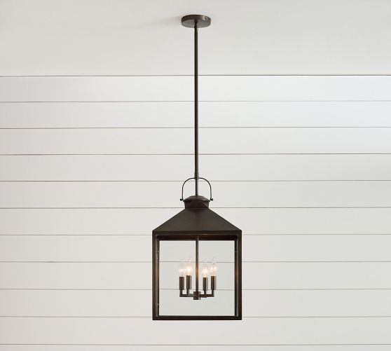Roman Outdoor Square Recycled Glass Pendant (7")