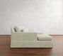 York Square Arm Deep Seat Slipcovered Double Chaise Sectional (107&quot;&ndash;127&quot;)