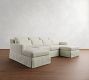 York Square Arm Deep Seat Slipcovered Double Chaise Sectional (107&quot;&ndash;127&quot;)