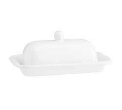 Emma Beaded Stoneware Butter Dish