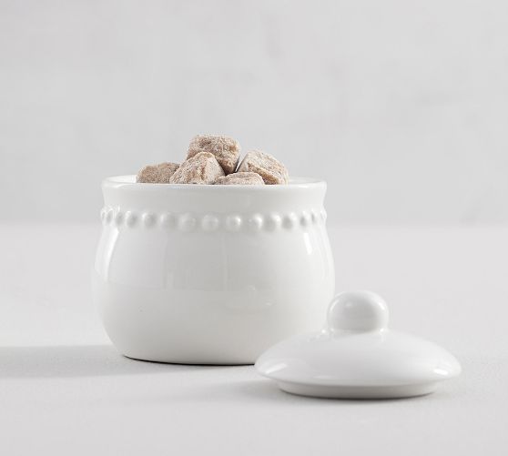 Emma Beaded Stoneware Sugar Bowl
