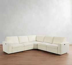 Dream Wide Arm Power Reclining L-Shaped Wedge Sectional - Storage Available (122&quot;-134&quot;)