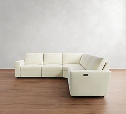 Dream Wide Arm Power Reclining L-Shaped Wedge Sectional - Storage Available (122&quot;-134&quot;)