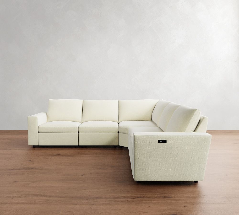 Dream Wide Arm Power Reclining L-Shaped Wedge Sectional - Storage Available (122&quot;-134&quot;)