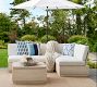 Indio Eucalyptus Modern Platform Outdoor Loveseat