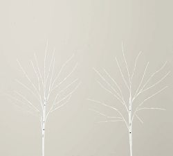 Faux Lit White Birch Branches &amp; Garland