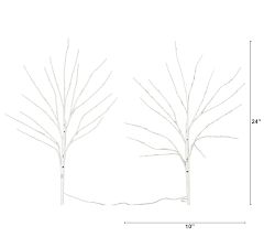Faux Lit White Birch Branches &amp; Garland