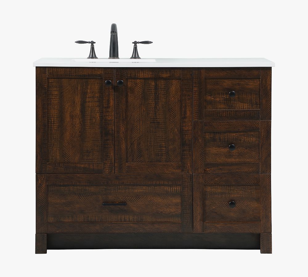 Espresso Oak 42" Single Sink Vanity with Porcelain Top