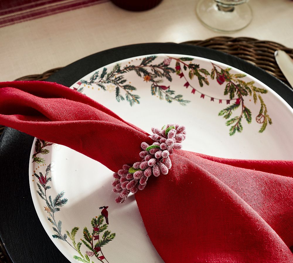 Sugared Berry Handcrafted Napkin Rings - Set of 4