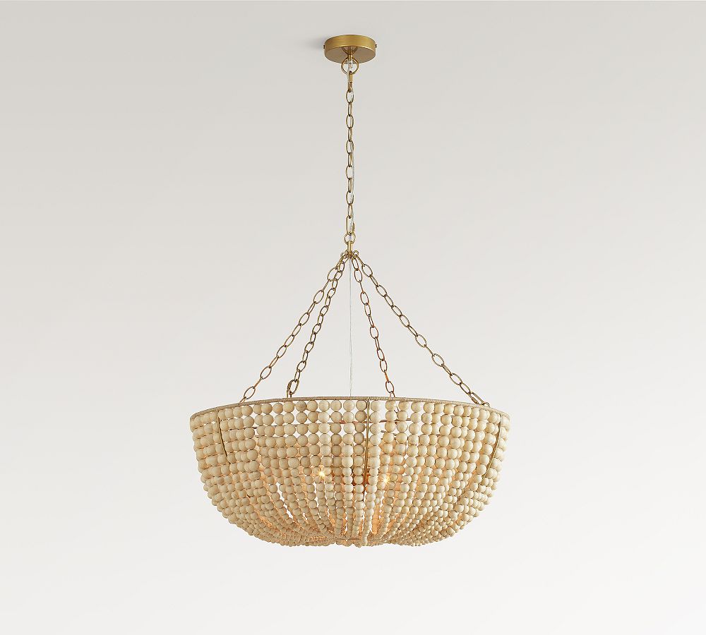 Bristol Wood Bead Chandelier (30&quot;)