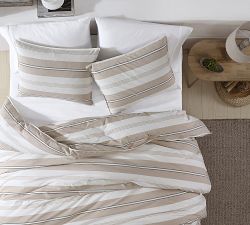Pascal 3-Piece Striped Cotton Duvet Cover &amp; Shams Set