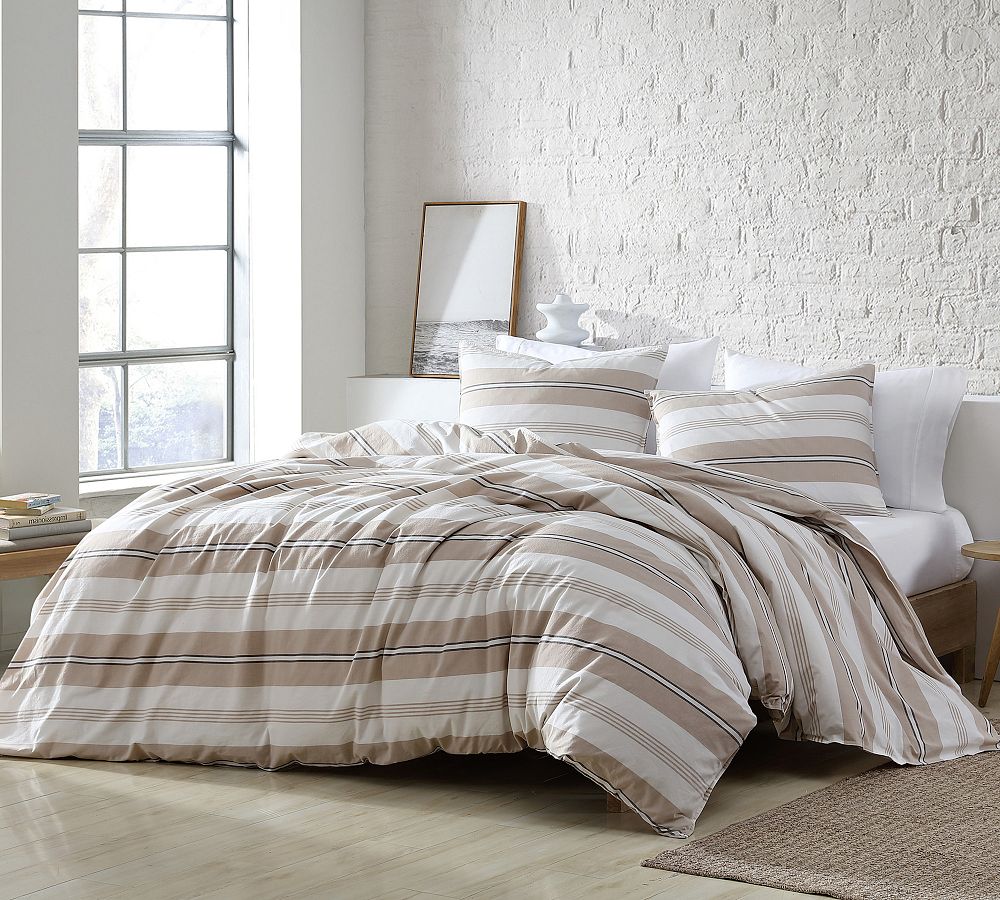 Pascal 3-Piece Striped Cotton Duvet Cover &amp; Shams Set