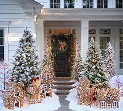 Lit Rattan Gingerbread Collection
