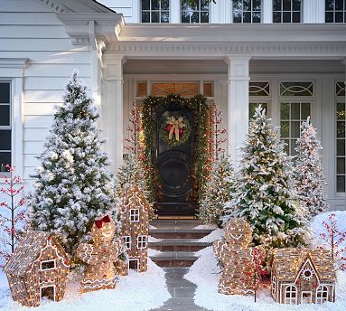 Lit Rattan Gingerbread Collection