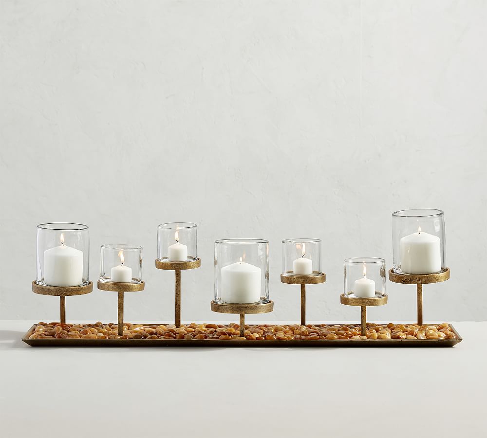 Draper Brass Pillar Candleholder Centrepiece