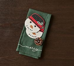 Handcrafted Snowman Beaded Coasters, Set of 4