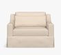York Slope Arm Deep Seat Slipcovered Chair and a Half