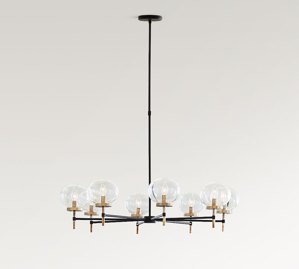 Camryn Glass Globe Round Chandelier (36&quot;-48&quot;)