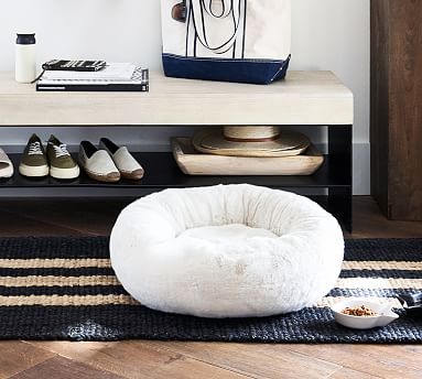 Round Faux Fur Alpaca Pet Bed