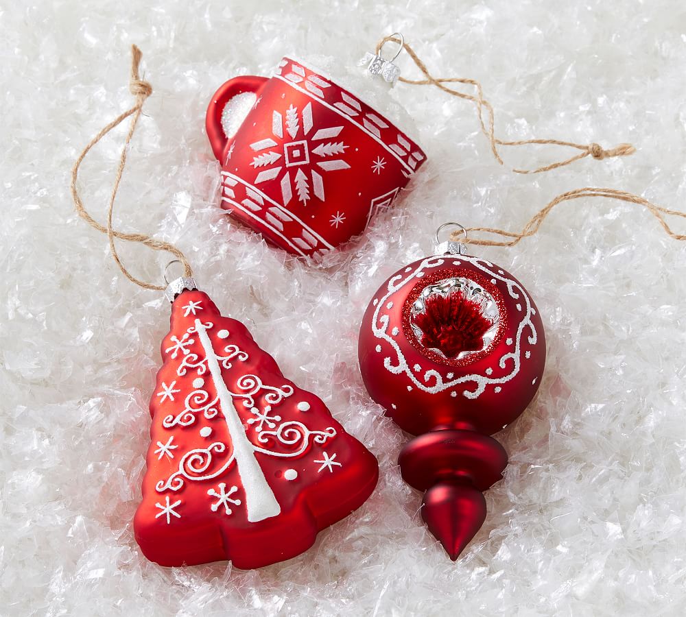 Winter Icons Mercury Glass Ornaments