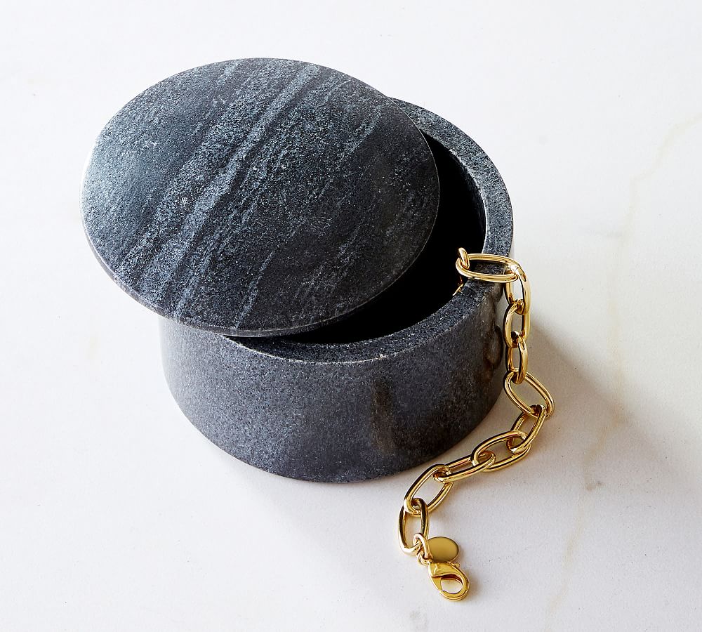 Round Marble Jewelry Box