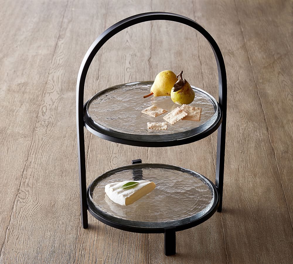 Slab Glass Tiered Stand
