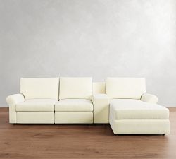 PB Comfort Modern Roll Arm Power Reclining Chaise Sectional - Storage Available (117&quot;-131&quot;)