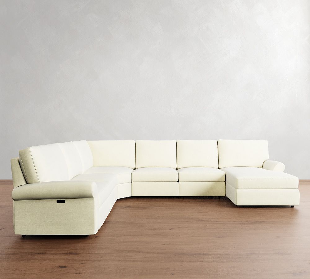 PB Comfort Modern Roll Arm Power Reclining L-Shaped Chaise Sectional - Storage Available (153&quot;-167&quot;)