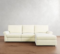 PB Comfort Modern Roll Arm Power Reclining Chaise Sectional - Storage Available (117&quot;-131&quot;)