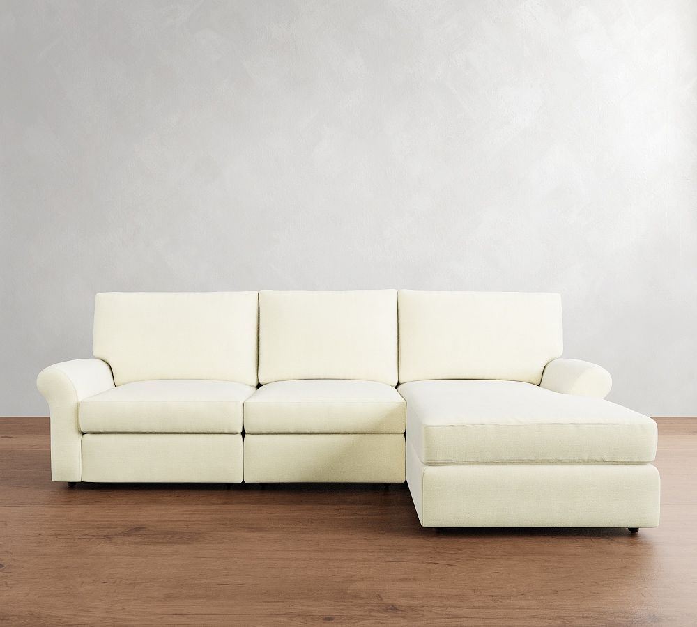 PB Comfort Modern Roll Arm Power Reclining Chaise Sectional - Storage Available (117&quot;-131&quot;)