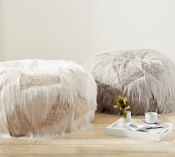 Mongolian Patchwork Faux Fur Bean Bag