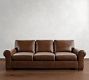 Turner Roll Arm Leather Sleeper Sofa (64&quot;&ndash;88&quot;)