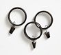 Quiet-Glide Curtain Clip Rings, Antique Bronze, 28" - 48", 0.75" Diam.
