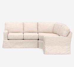 Buchanan Square Arm Slipcovered 3-Piece L-Shaped Wedge Sectional (100&quot;)