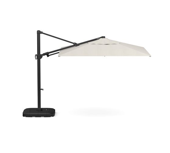 Premium 10' Square Cantilever Outdoor Patio Umbrella - Rustproof Aluminium Frame with Base