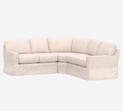 Buchanan Square Arm Slipcovered 3-Piece L-Shaped Wedge Sectional (100&quot;)