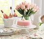 Faux Composed Tulip Arrangement in Glass Vase