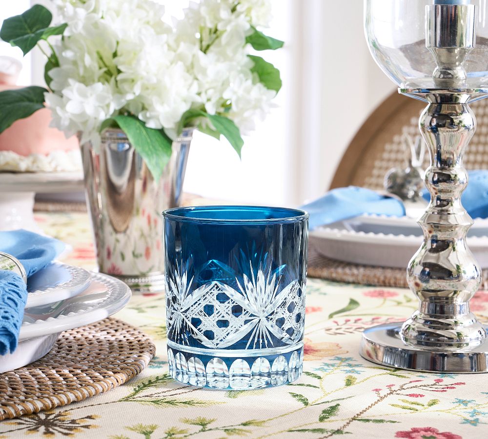 Antique Cut Double Old Fashioned Glasses