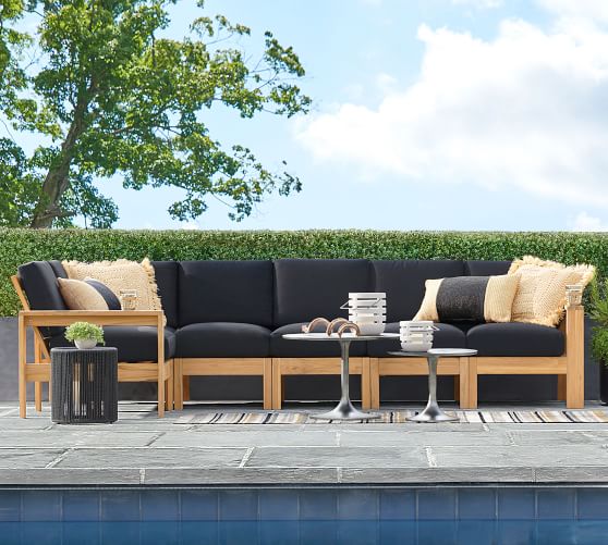 Malibu Teak 6-Piece Outdoor Sectional (108")