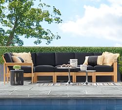 Malibu Teak 6-Piece Outdoor Sectional (108&quot;)