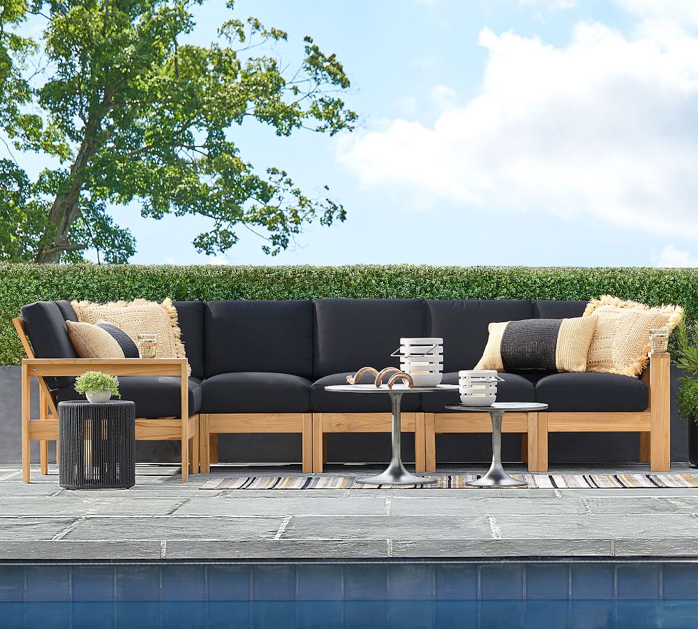 Malibu Teak 6-Piece Outdoor Sectional (108&quot;)